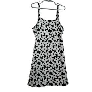 Old Navy Girls Size 8 Black Floral Sleeveless Shift Dress Knee Length